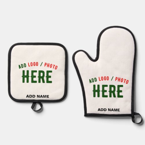 STYLISH MODERN CUSTOMIZABLE WHITE VERIFIED BRANDED OVEN MITT  POT HOLDER SET