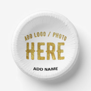 STYLISH MODERN CUSTOMIZABLE WHITE VERIFIED BRANDED PAPER BOWLS