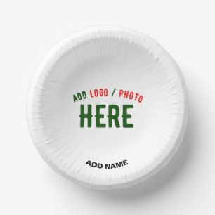 STYLISH MODERN CUSTOMIZABLE WHITE VERIFIED BRANDED PAPER BOWLS