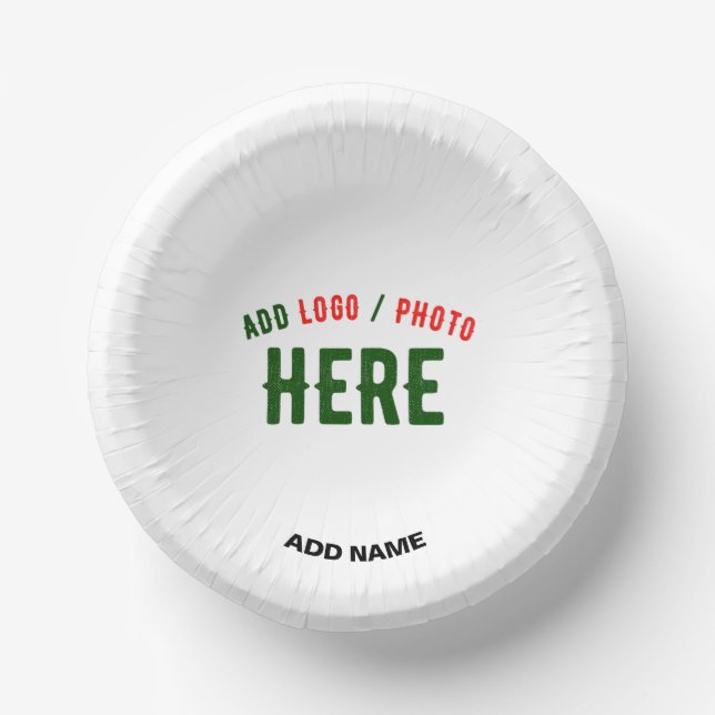 STYLISH MODERN CUSTOMIZABLE WHITE VERIFIED BRANDED PAPER BOWLS (Front)