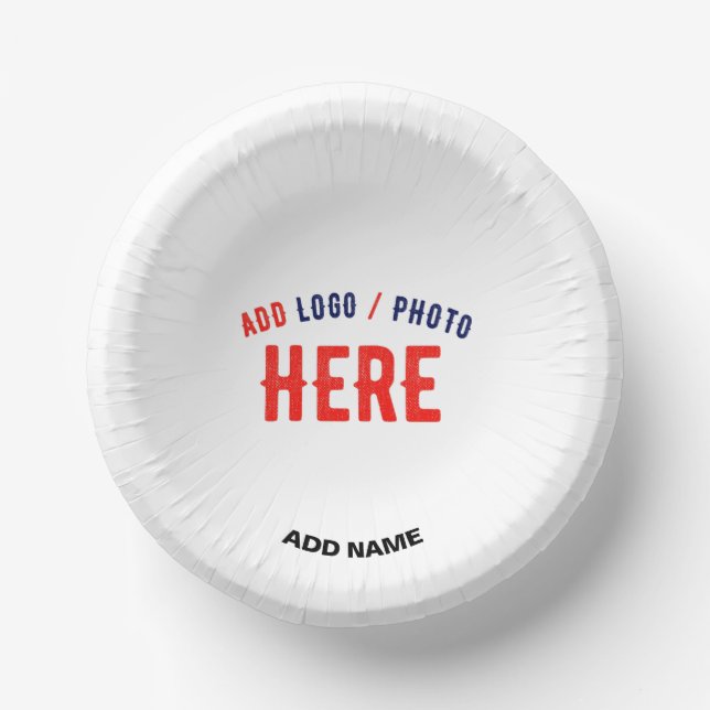 STYLISH MODERN CUSTOMIZABLE WHITE VERIFIED BRANDED PAPER BOWLS (Front)