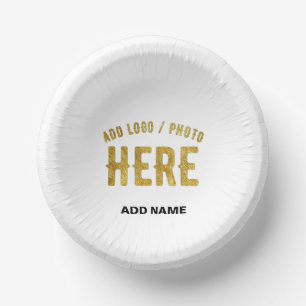 STYLISH MODERN CUSTOMIZABLE WHITE VERIFIED BRANDED PAPER BOWLS
