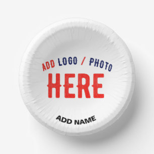STYLISH MODERN CUSTOMIZABLE WHITE VERIFIED BRANDED PAPER BOWLS
