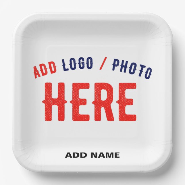 STYLISH MODERN CUSTOMIZABLE WHITE VERIFIED BRANDED PAPER PLATES (Front)