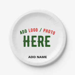 STYLISH MODERN CUSTOMIZABLE WHITE VERIFIED BRANDED PAPER PLATES