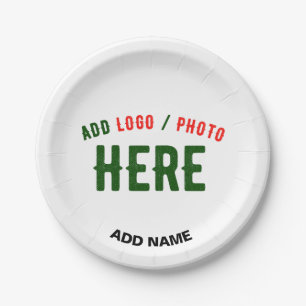 STYLISH MODERN CUSTOMIZABLE WHITE VERIFIED BRANDED PAPER PLATES