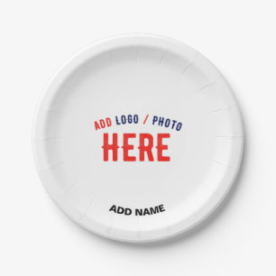 STYLISH MODERN CUSTOMIZABLE WHITE VERIFIED BRANDED PAPER PLATES