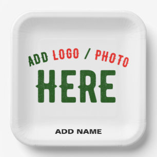STYLISH MODERN CUSTOMIZABLE WHITE VERIFIED BRANDED PAPER PLATES