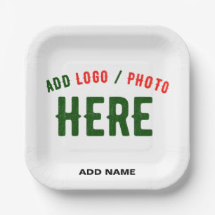 STYLISH MODERN CUSTOMIZABLE WHITE VERIFIED BRANDED PAPER PLATES