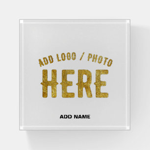 STYLISH MODERN CUSTOMIZABLE WHITE VERIFIED BRANDED PAPERWEIGHT