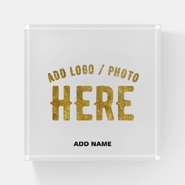 STYLISH MODERN CUSTOMIZABLE WHITE VERIFIED BRANDED PAPERWEIGHT (Front)