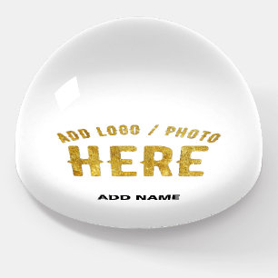 STYLISH MODERN CUSTOMIZABLE WHITE VERIFIED BRANDED PAPERWEIGHT