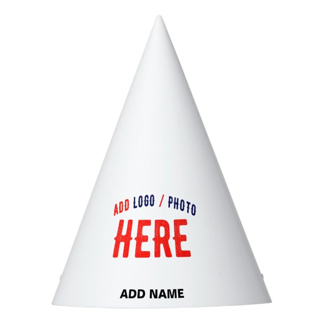 STYLISH MODERN CUSTOMIZABLE WHITE VERIFIED BRANDED PARTY HAT (Front)
