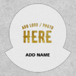 STYLISH MODERN CUSTOMIZABLE WHITE VERIFIED BRANDED PATCH<br><div class="desc">THIS IS A DESIGN FITTING FOR EVERYONE.YOU CAN CHANGE, RESIZE OR ADD LOGO, PHOTO, TEXT AND COLOURS THE WAY YOU LIKE.THANK YOU.</div>