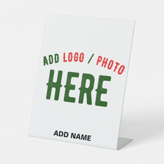 STYLISH MODERN CUSTOMIZABLE WHITE VERIFIED BRANDED PEDESTAL SIGN (Front)