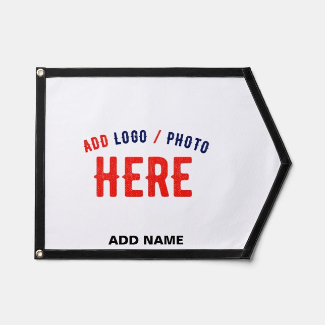 STYLISH MODERN CUSTOMIZABLE WHITE VERIFIED BRANDED PENNANT (Front)