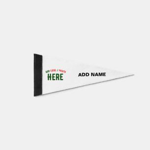 STYLISH MODERN CUSTOMIZABLE WHITE VERIFIED BRANDED PENNANT FLAG