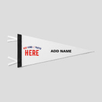STYLISH MODERN CUSTOMIZABLE WHITE VERIFIED BRANDED PENNANT FLAG