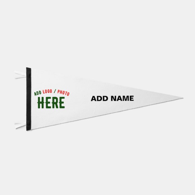 STYLISH MODERN CUSTOMIZABLE WHITE VERIFIED BRANDED PENNANT FLAG (Front)