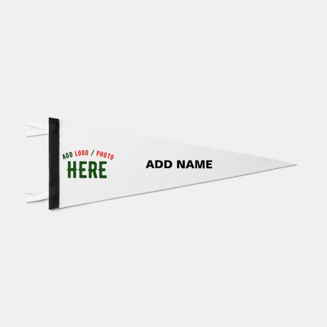 STYLISH MODERN CUSTOMIZABLE WHITE VERIFIED BRANDED PENNANT FLAG (Front)