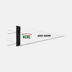 STYLISH MODERN CUSTOMIZABLE WHITE VERIFIED BRANDED PENNANT FLAG