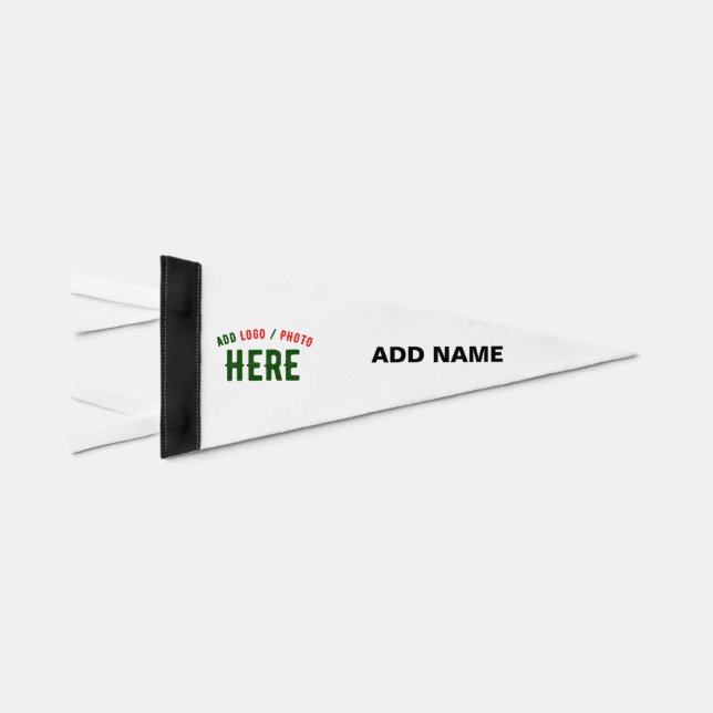 STYLISH MODERN CUSTOMIZABLE WHITE VERIFIED BRANDED PENNANT FLAG (Front)