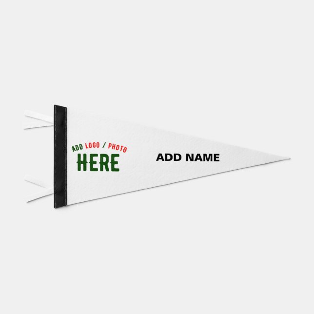 STYLISH MODERN CUSTOMIZABLE WHITE VERIFIED BRANDED PENNANT FLAG (Front)
