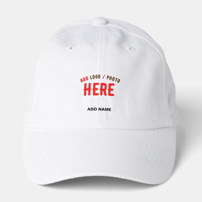 STYLISH MODERN CUSTOMIZABLE WHITE VERIFIED BRANDED PERFORMANCE CAP (Front)