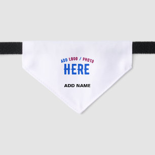 STYLISH MODERN CUSTOMIZABLE WHITE VERIFIED BRANDED PET BANDANA COLLAR