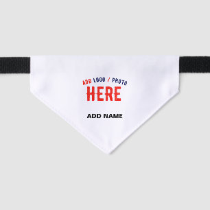 STYLISH MODERN CUSTOMIZABLE WHITE VERIFIED BRANDED PET BANDANA COLLAR