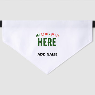 STYLISH MODERN CUSTOMIZABLE WHITE VERIFIED BRANDED PET BANDANA COLLAR