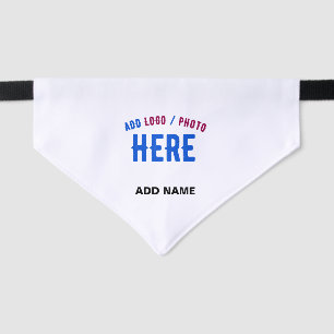 STYLISH MODERN CUSTOMIZABLE WHITE VERIFIED BRANDED PET BANDANA COLLAR
