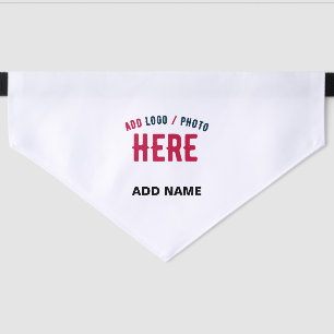 STYLISH MODERN CUSTOMIZABLE WHITE VERIFIED BRANDED PET BANDANA COLLAR