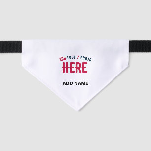 STYLISH MODERN CUSTOMIZABLE WHITE VERIFIED BRANDED PET BANDANA COLLAR