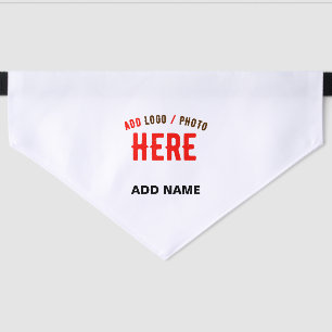 STYLISH MODERN CUSTOMIZABLE WHITE VERIFIED BRANDED PET BANDANA COLLAR