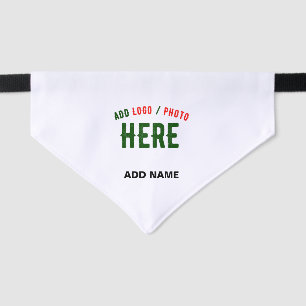 STYLISH MODERN CUSTOMIZABLE WHITE VERIFIED BRANDED PET BANDANA COLLAR