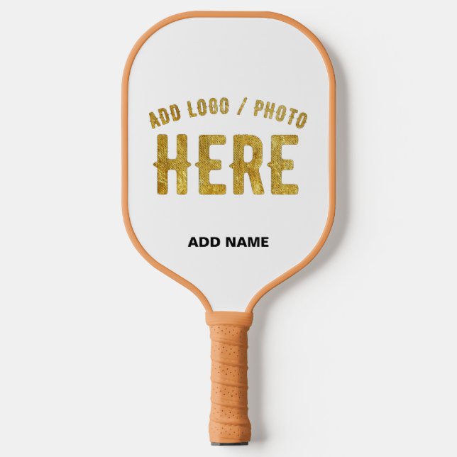 STYLISH MODERN CUSTOMIZABLE WHITE VERIFIED BRANDED PICKLEBALL PADDLE (Front)