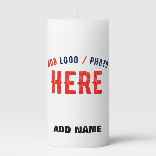 STYLISH MODERN CUSTOMIZABLE WHITE VERIFIED BRANDED PILLAR CANDLE (Front)
