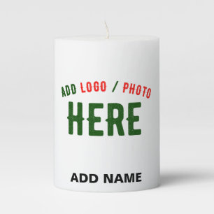 STYLISH MODERN CUSTOMIZABLE WHITE VERIFIED BRANDED PILLAR CANDLE