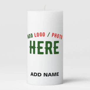 STYLISH MODERN CUSTOMIZABLE WHITE VERIFIED BRANDED PILLAR CANDLE