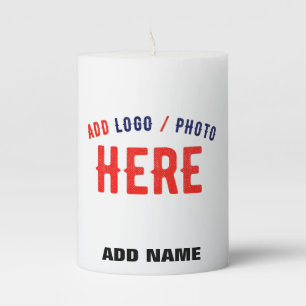 STYLISH MODERN CUSTOMIZABLE WHITE VERIFIED BRANDED PILLAR CANDLE