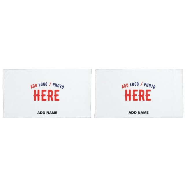STYLISH MODERN CUSTOMIZABLE WHITE VERIFIED BRANDED PILLOW CASE (Front-Set)