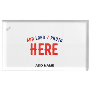 STYLISH MODERN CUSTOMIZABLE WHITE VERIFIED BRANDED PLACE CARD HOLDER