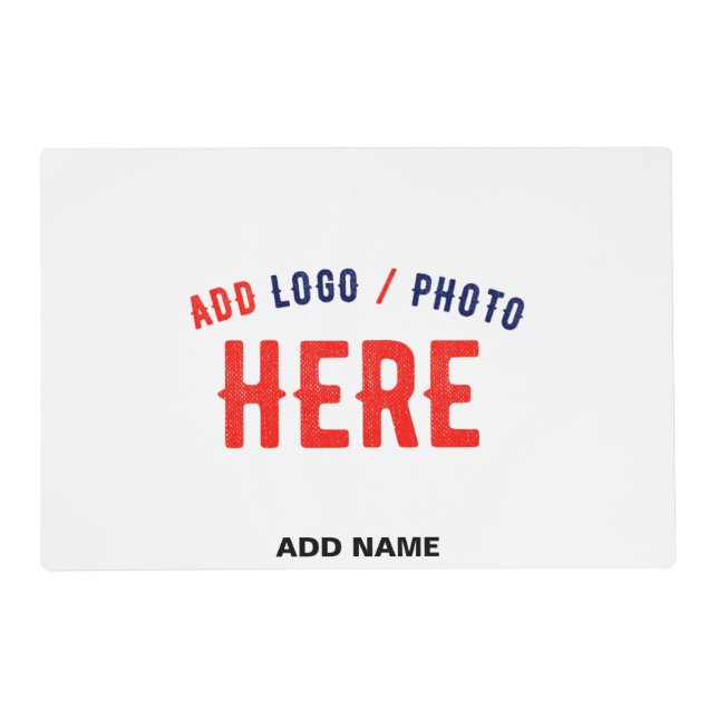 STYLISH MODERN CUSTOMIZABLE WHITE VERIFIED BRANDED PLACEMAT (Front)