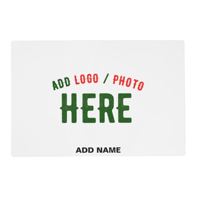 STYLISH MODERN CUSTOMIZABLE WHITE VERIFIED BRANDED PLACEMAT (Front)