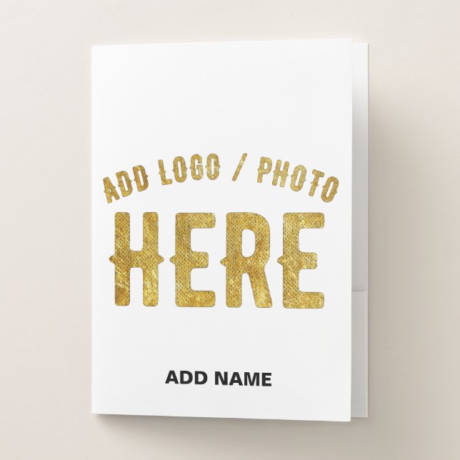 STYLISH MODERN CUSTOMIZABLE WHITE VERIFIED BRANDED POCKET FOLDER (Front)