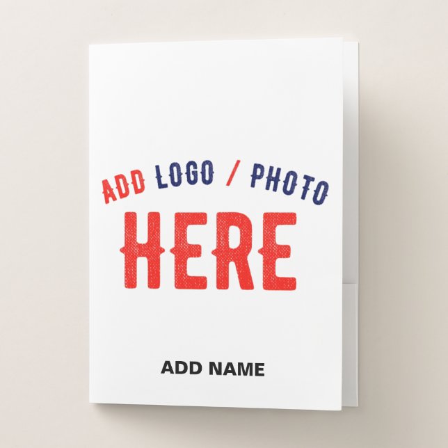 STYLISH MODERN CUSTOMIZABLE WHITE VERIFIED BRANDED POCKET FOLDER (Front)