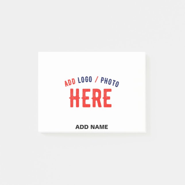 STYLISH MODERN CUSTOMIZABLE WHITE VERIFIED BRANDED POST-IT NOTES (Front)