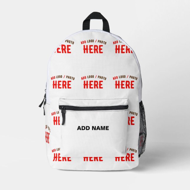 STYLISH MODERN CUSTOMIZABLE WHITE VERIFIED BRANDED PRINTED BACKPACK (Front)