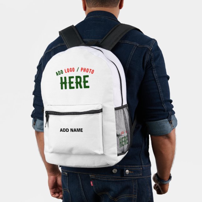 STYLISH MODERN CUSTOMIZABLE WHITE VERIFIED BRANDED PRINTED BACKPACK (Insitu (Model))